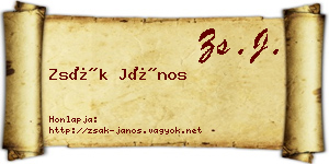 Zsák János névjegykártya