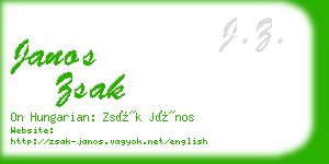 janos zsak business card